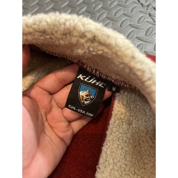 KUHL Alfpaca Women’s Size Medium Burgundy 1/4 Zip Pullover Fleece Sweater - Picture 2 of 6